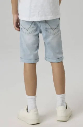 NAME IT slim fit jeansshort lichtblauw light blue bleached denim, foto 6