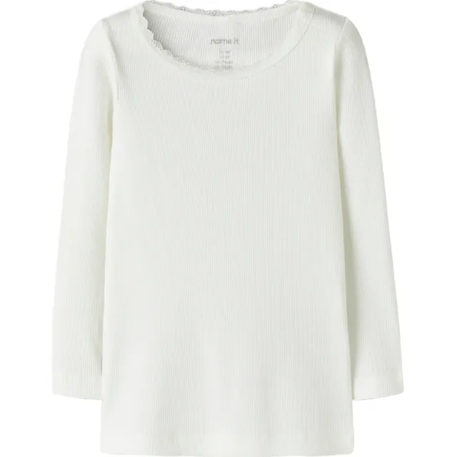 NAME IT MINI ribgebreide longsleeve wit