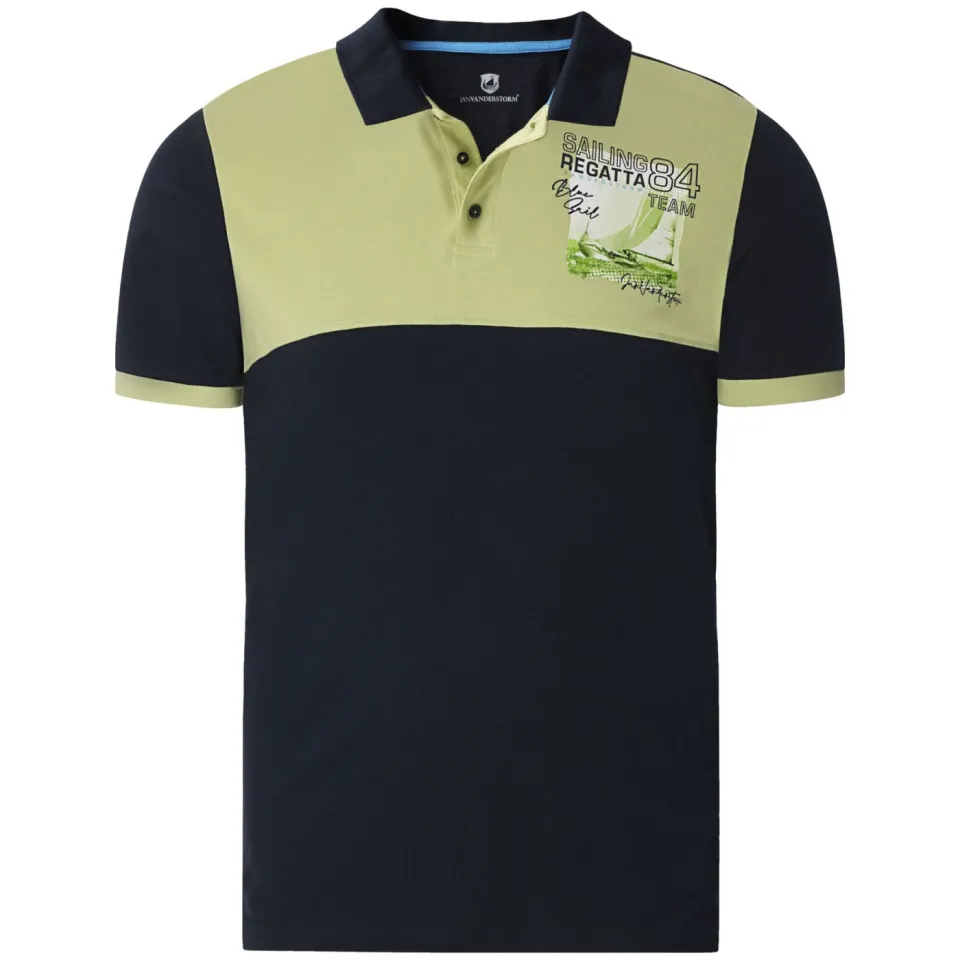Jan Vanderstorm +FIT Collectie regular polo Plus Size JARAR lichtgroen, foto 3