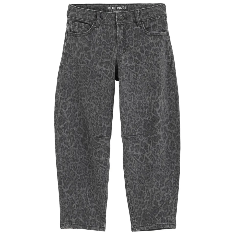 WE Fashion barrel jeans met panterprint - grey denim, foto 2