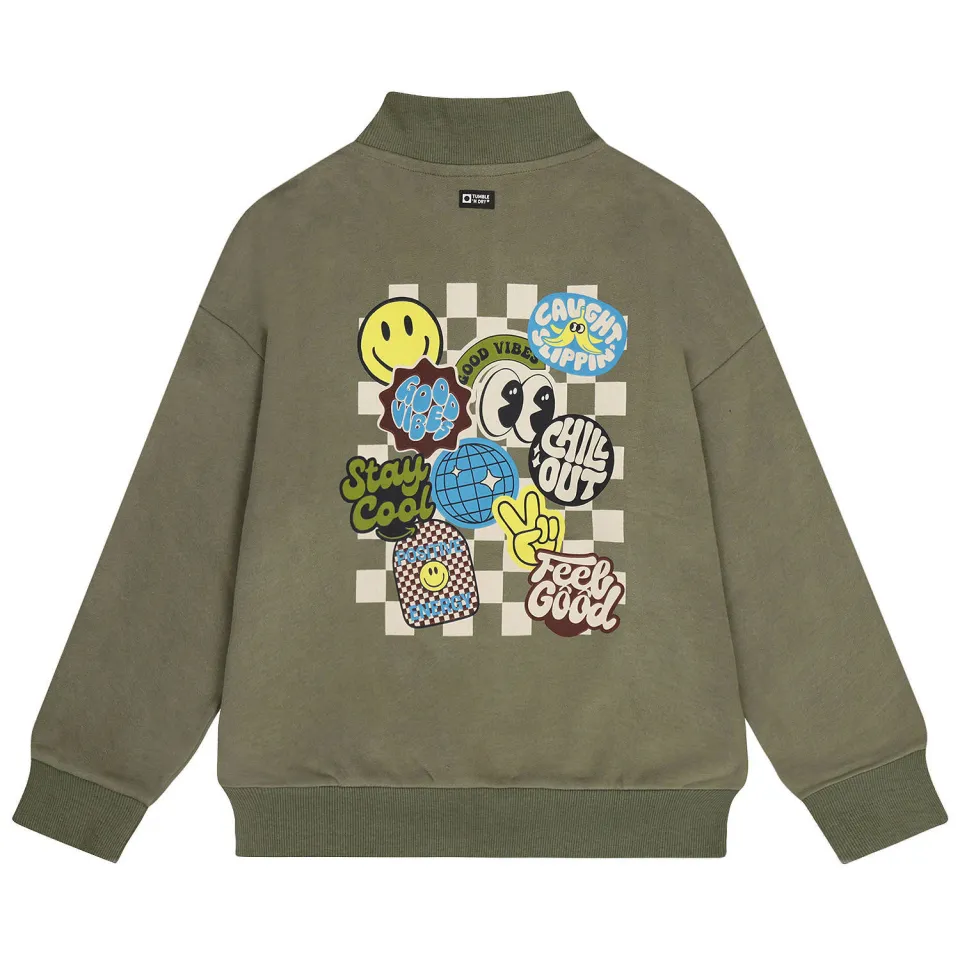 Tumble 'n Dry sweater met patches en backprint - olijfgroen, foto 3