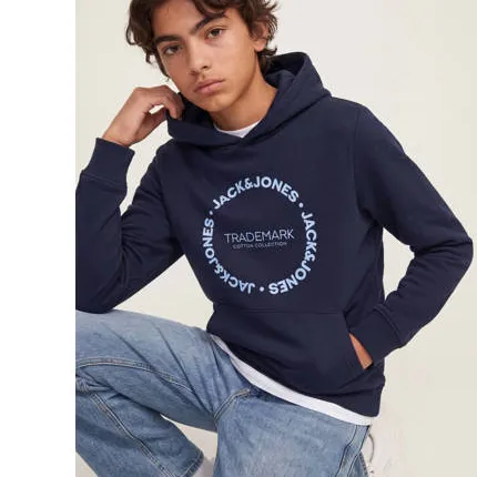 Jack & Jones JUNIOR hoodie met logo - donkerblauw, foto 6