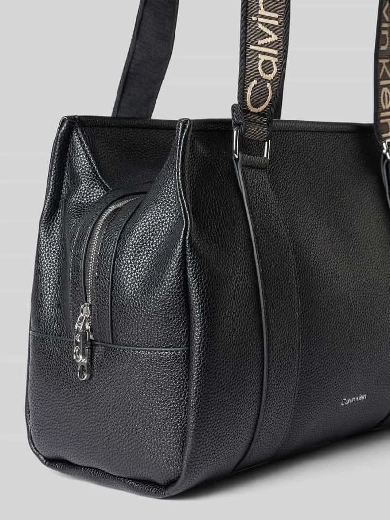Calvin Klein shopper van katoenmix zwart, foto 4