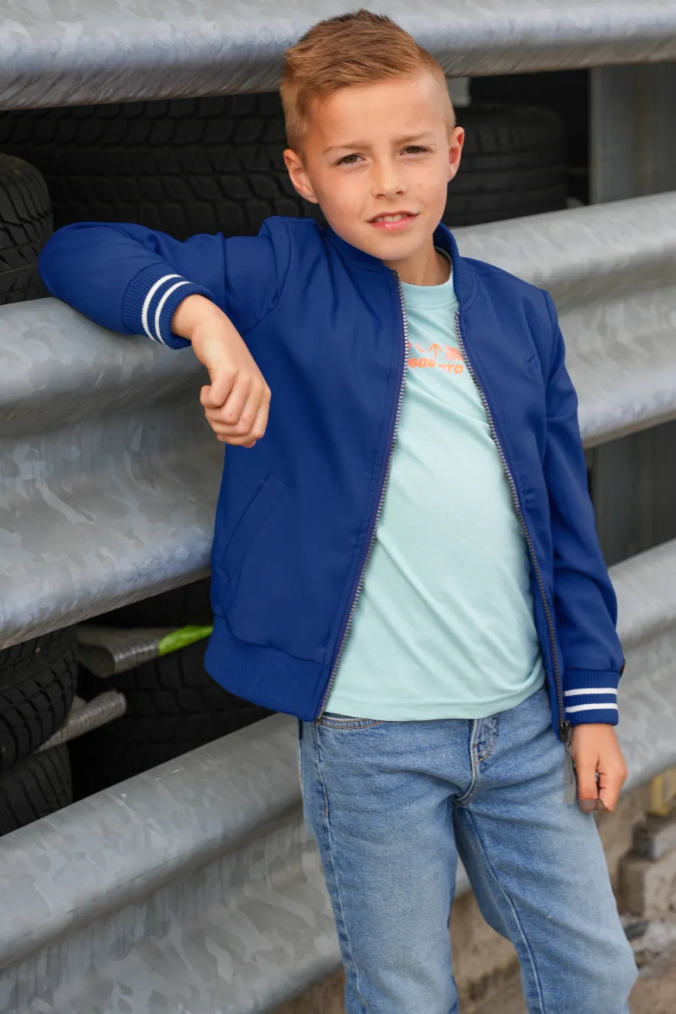 TYGO & vito jersey t-shirt lichtblauw met print