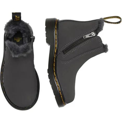 Dr. Martens 2976 Leonore gevoerde suède enkelboots Gunmetal Soho Buck kleuter, foto 3