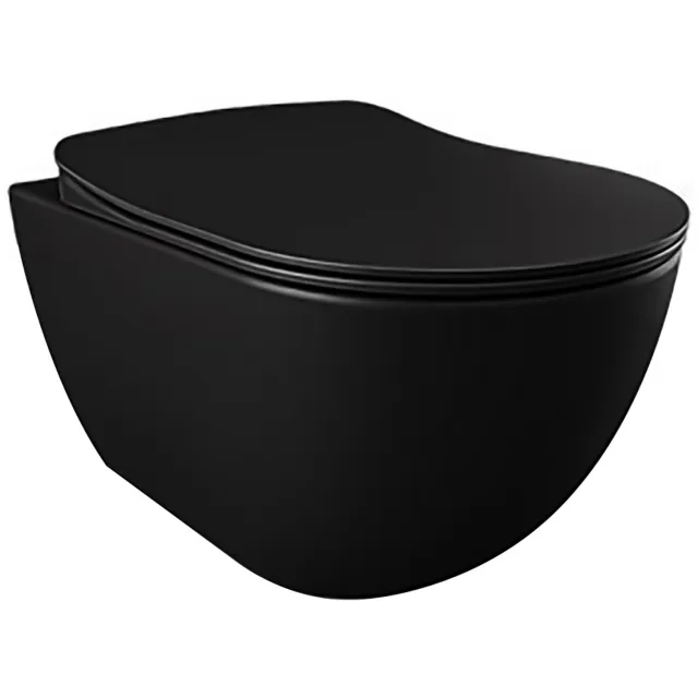 Boss & Wessing Wandcloset BWS Freedom met Bidet Mat Zwart Excl zitting