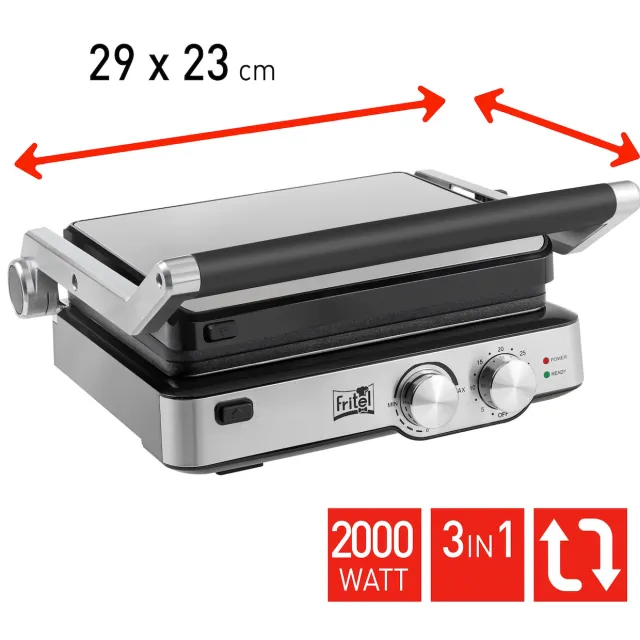 Fritel GR 2285 contactgrill grijs, foto 2