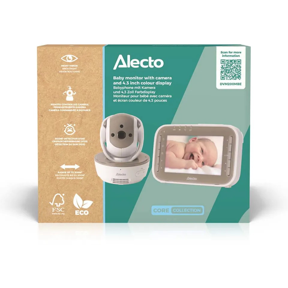 Alecto DVM200MBE Video baby monitor with 4,3 inch colour display Taupe, foto 4