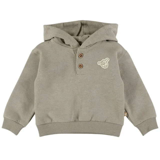Dirkje oversized hoodie met backprint - kaki