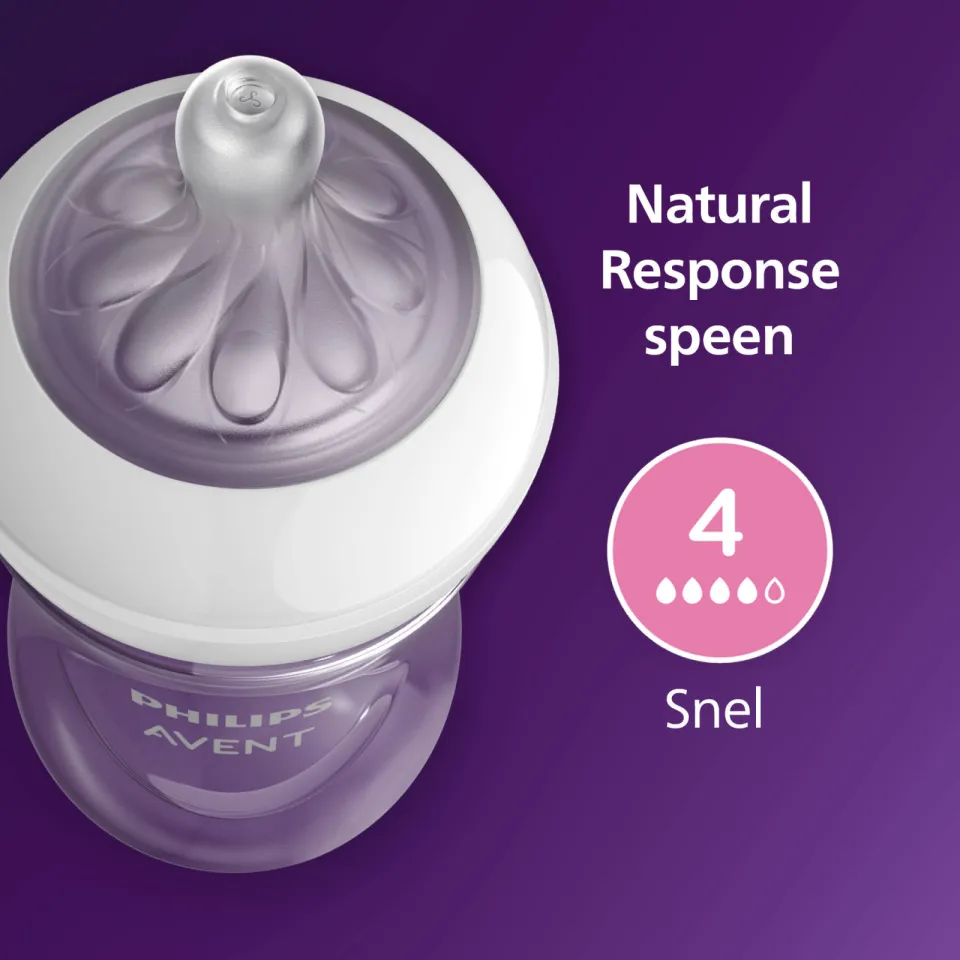 Philips AVENT Natural Response 1 babyfles – 330 ml – Flow 4 - SCY906/01, foto 7