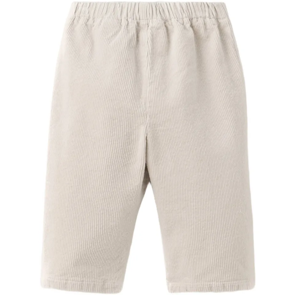 Mango Kids corduroy casual broek beige, foto 4