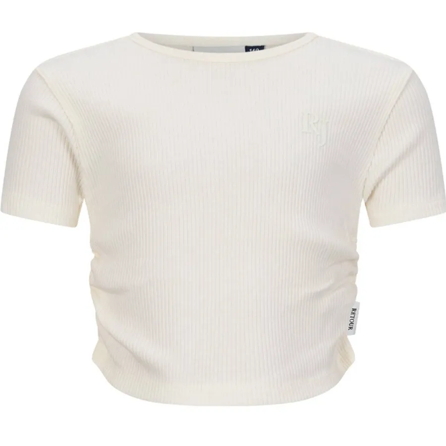 Retour Jeans T-shirt wit rib gebreid, foto 2