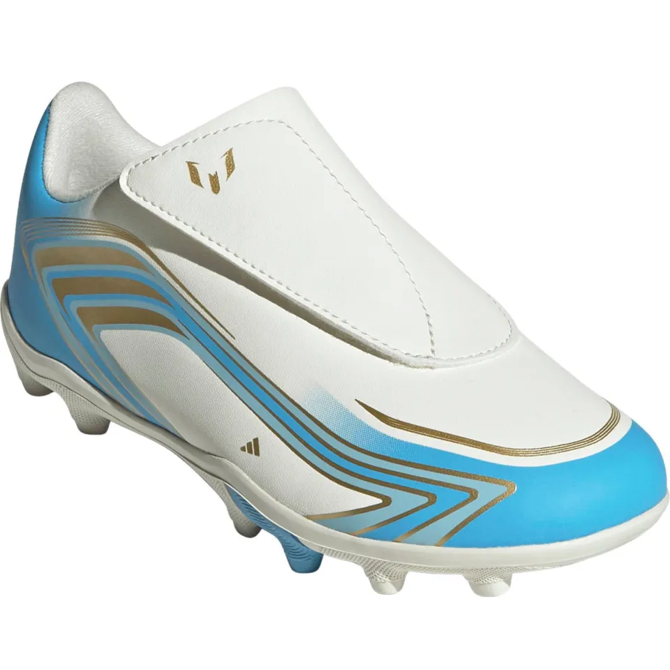 Adidas Performance F50 Messi Club junior imitatieleren voetbalschoenen - ivoor/blauw, foto 3