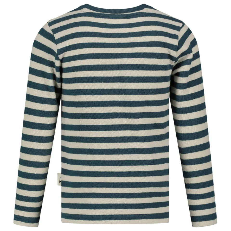 Sturdy rechtvallende gestreepte longsleeve petrol, foto 3