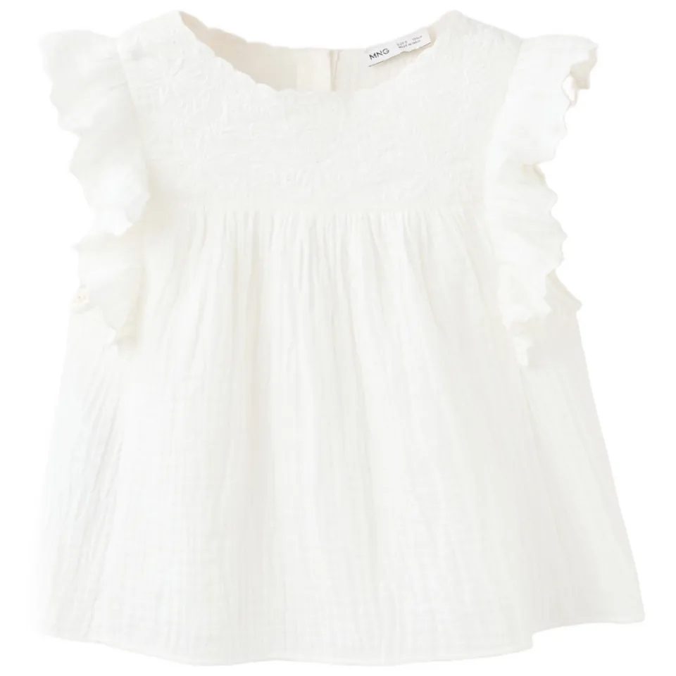 Mango blousetop met borduursels ecru, foto 2