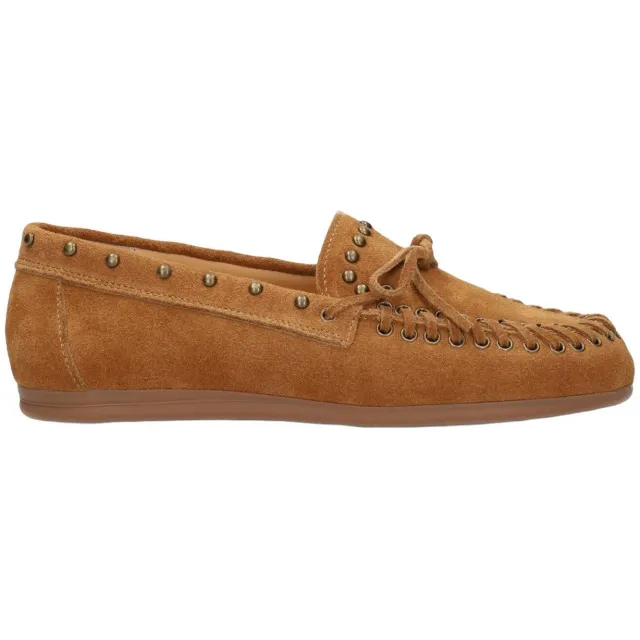 Poelman Kiya suède mocassins met studs - cognac