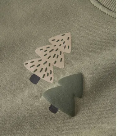 NAME IT BABY rechtvallende sweater met print - groen Printopdruk, foto 3