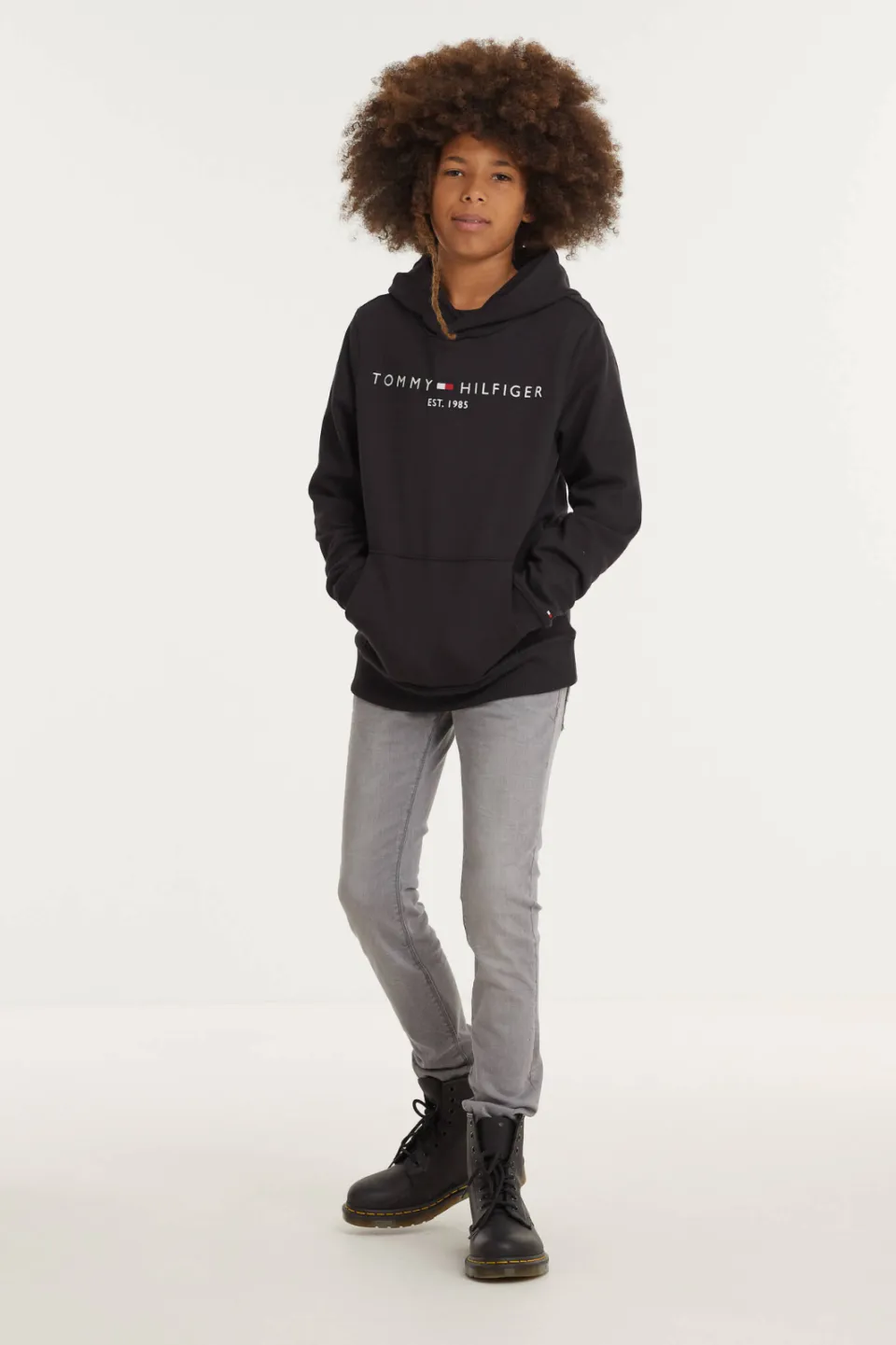 Tommy Hilfiger unisex hoodie met logo zwart, foto 5