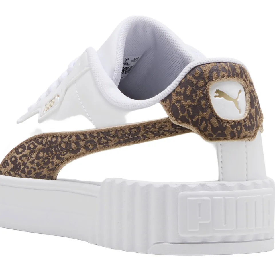 Puma Carina 3.0 imitatieleren sneakers met panterprint - wit/taupe, foto 3