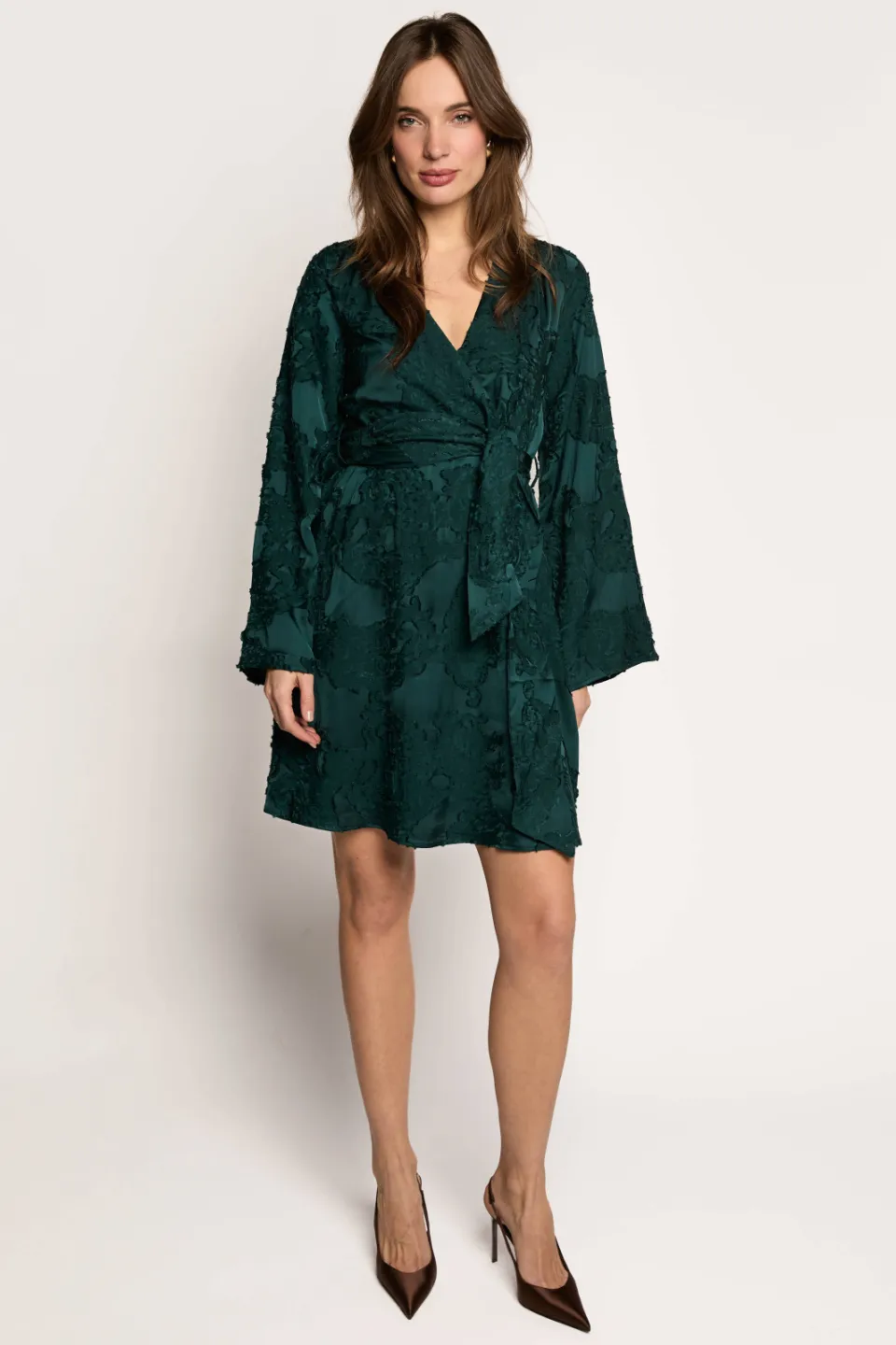 Freebird Danina midi jurk bruin
