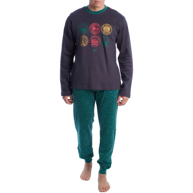 Kisses&Love KLP4 pyjamaset grijs Blauw