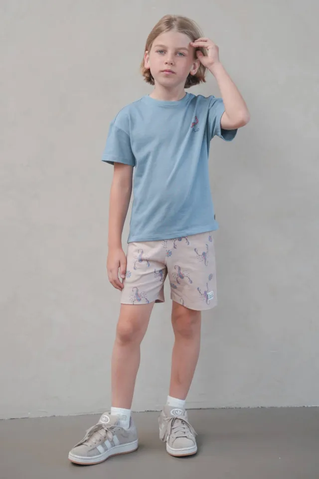 Like Flo korte broek crème Creme/oranje/blauw