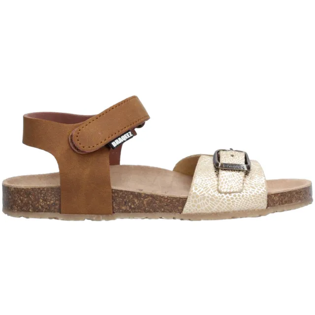 Braqeez sandalen cognac/goud Cognac/beige/goud