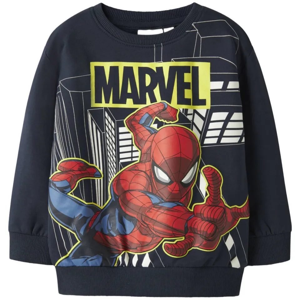 NAME IT MINI Spiderman sweater donkerblauw, foto 3