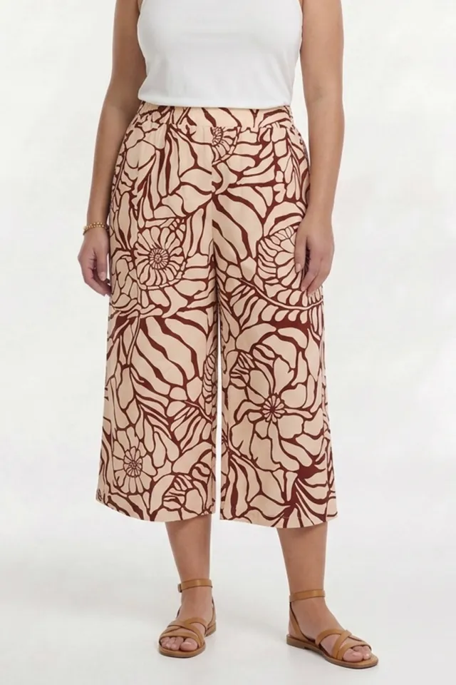 Yoek BLOOMPOPPY culotte beige donkerrood, foto 5