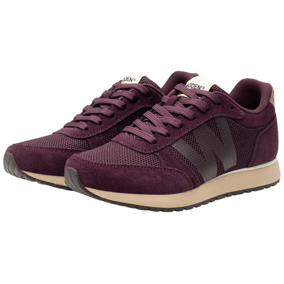 Woden Ydun Icon II leren sneakers - aubergine, foto 3