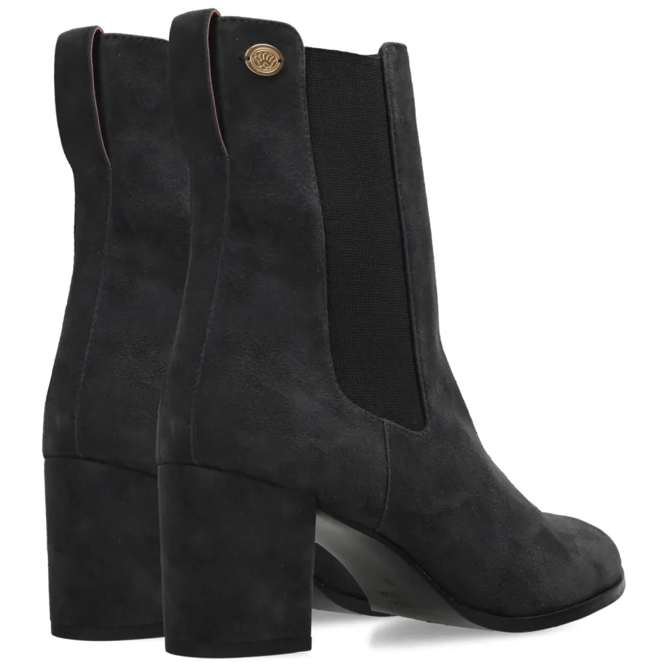 Fred de la Bretoniere Farah Chelsea leren suède chelsea boots met hak - donkerblauw, foto 7