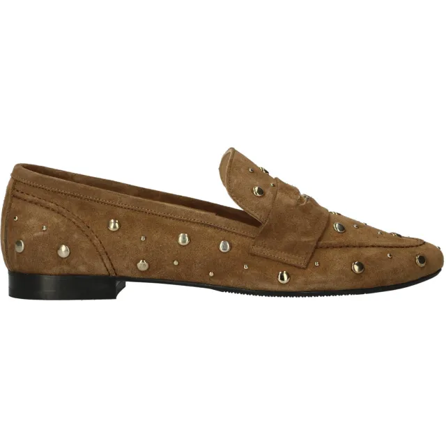 Babouche G-Lois-2 suède loafers met studs en print - bruin