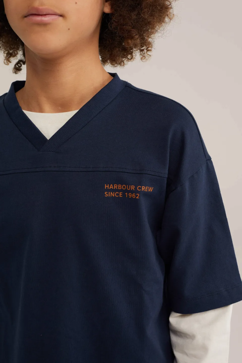 WE Fashion longsleeve met backprint donkerblauw donkerblauw/grijs melange, foto 5
