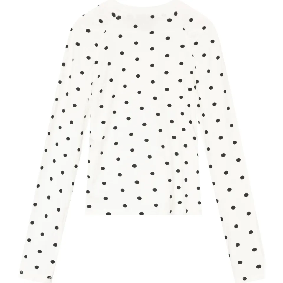 Indian Blue Jeans aansluitende longsleeve met stippen wit, foto 3