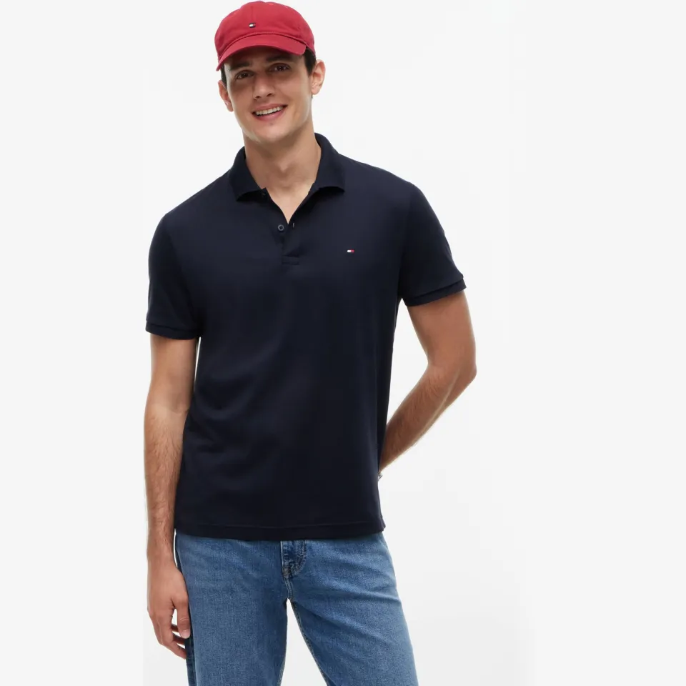 Tommy Hilfiger regular polo donkerblauw