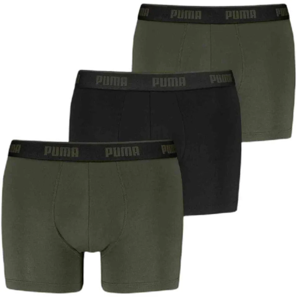 Puma Everyday Basic boxershorts 3-pack olijfgroen zwart, foto 2