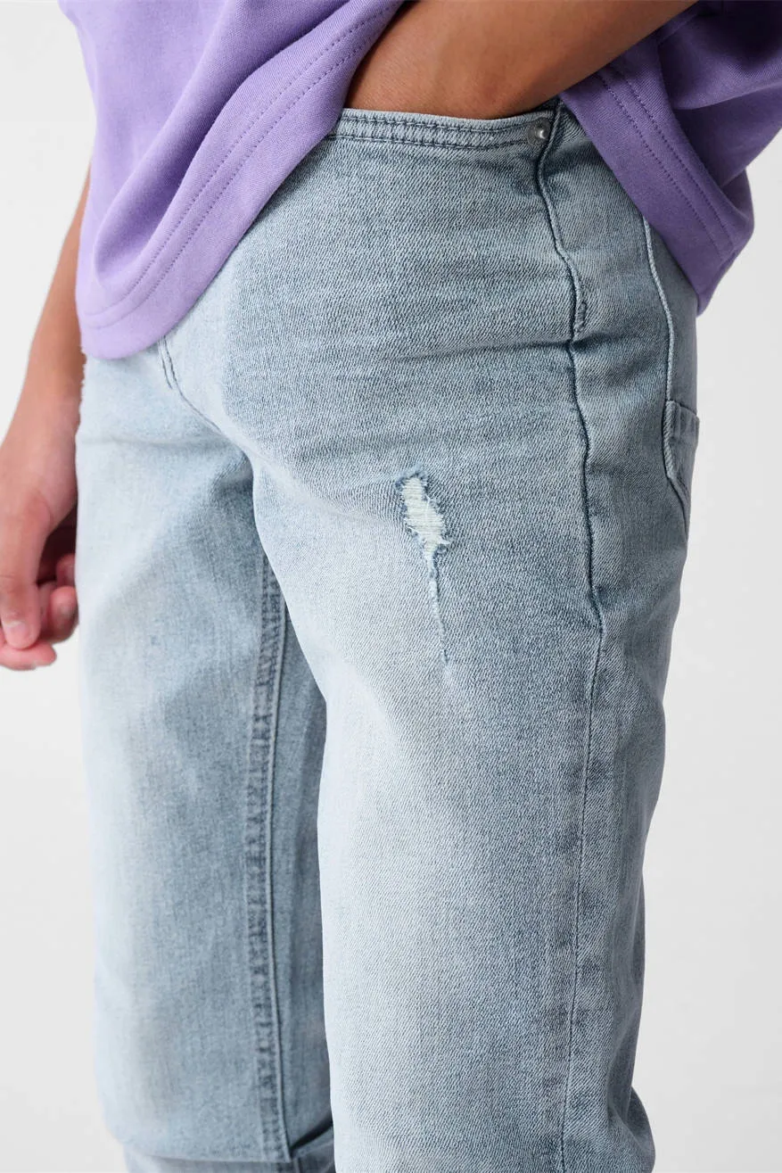 Shoeby tapered fit jeans grey denim, foto 5