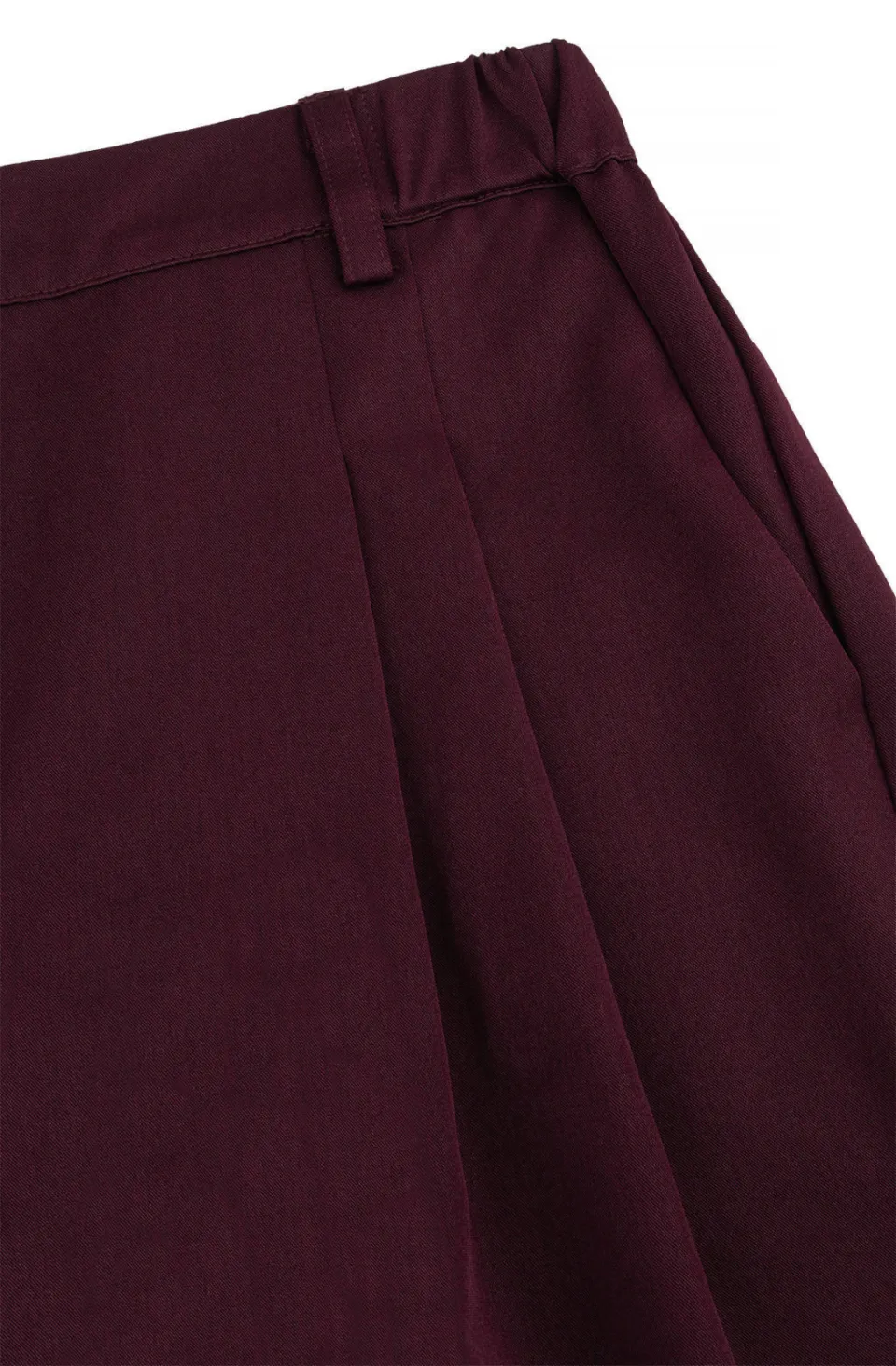 Studio AMAYA wide leg broek met plooien - donkerrood, foto 3