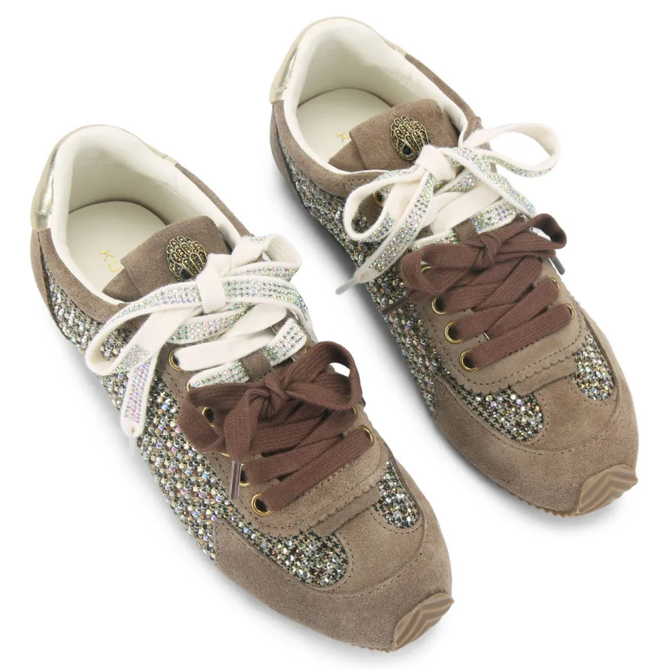 Kurt Geiger Islington suède sneakers met strass-steentjes - bruin, foto 2