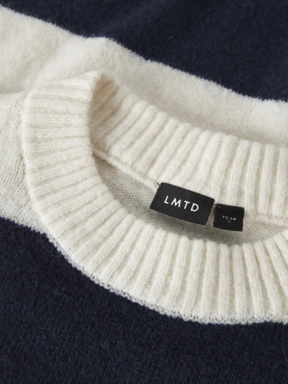LMTD gestreepte gebreide trui met wol - donkerblauw, foto 3