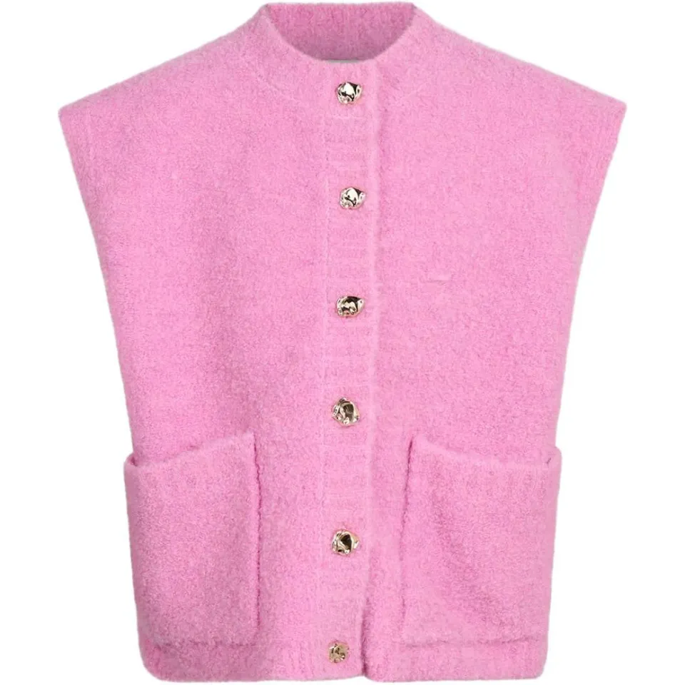 Shoeby tweed gilet met wol - roze, foto 2