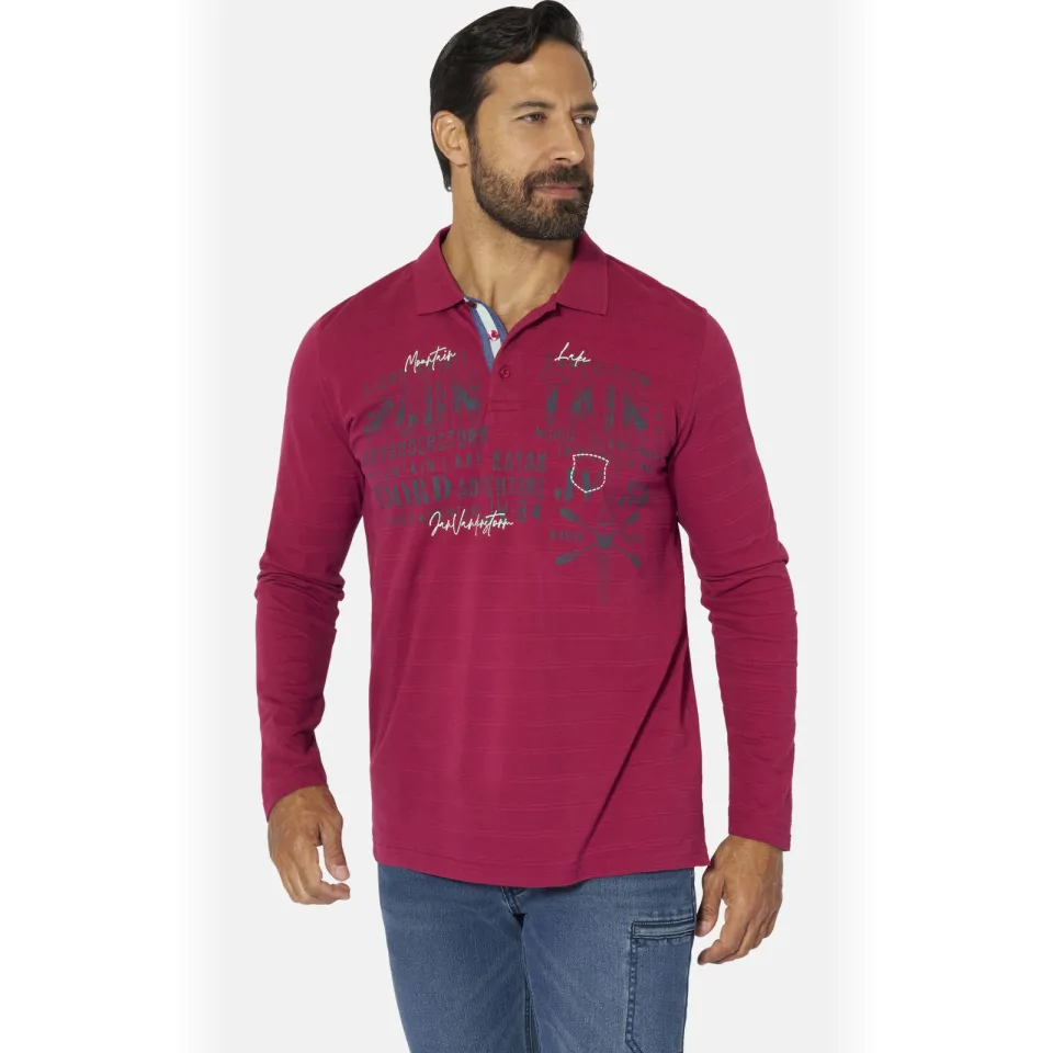 Jan Vanderstorm Loose polo Plus Size MAKSE donkerrood, foto 3