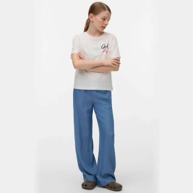 Vero Moda Girl wide leg broek medium blue denim