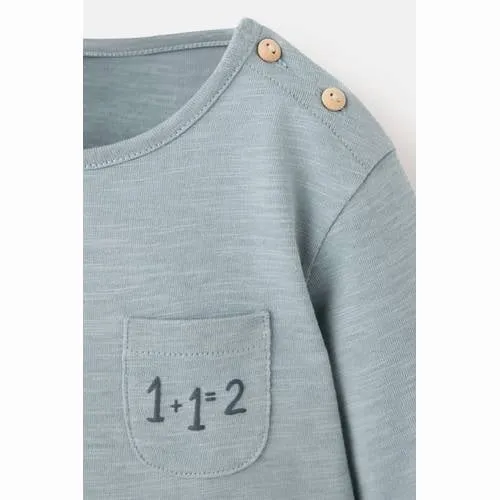 Mango Kids longsleeve met print - blauw, foto 3