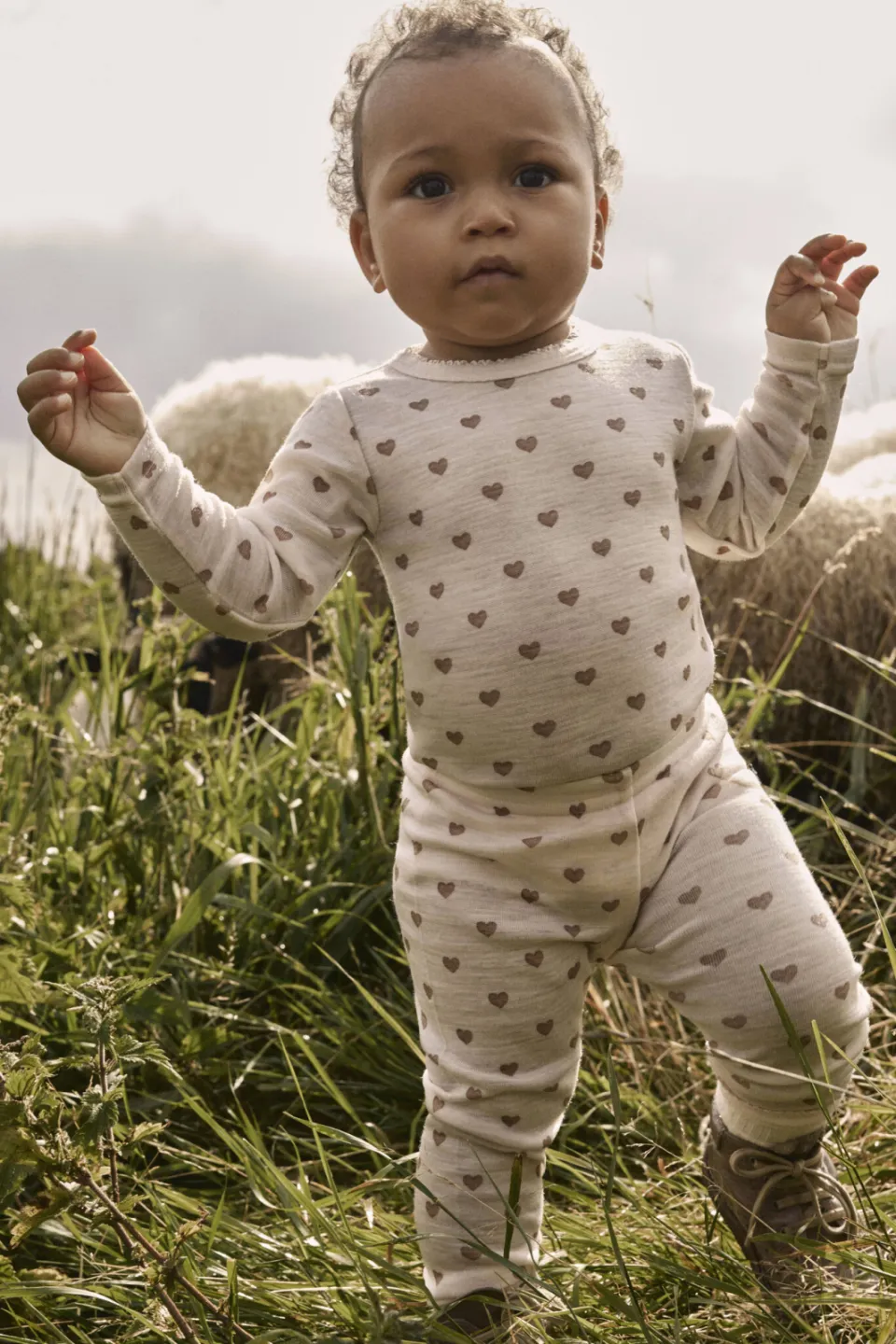 Lil' Atelier BABY wollen romper - beige/roze, foto 5