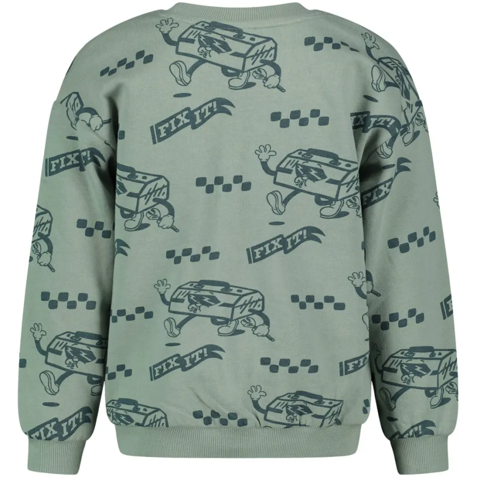Sturdy oversized sweater met print - groen, foto 4