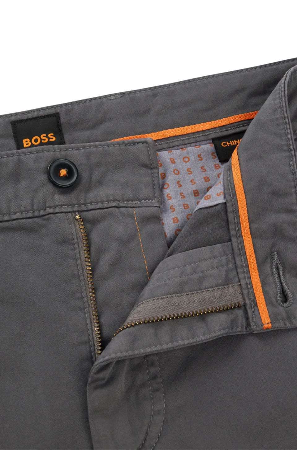 Boss Satin tapered chino grijs, foto 5