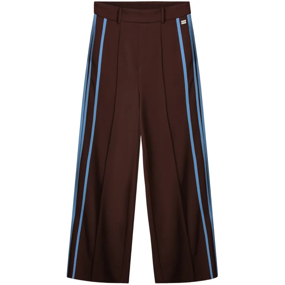 POM Amsterdam wide leg gestreepte broek - bruin/blauw, foto 2