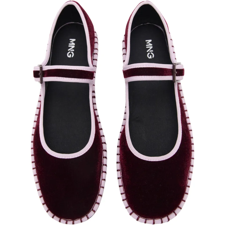 Mango Kids ballerina's - donkerrood/lichtroze, foto 5