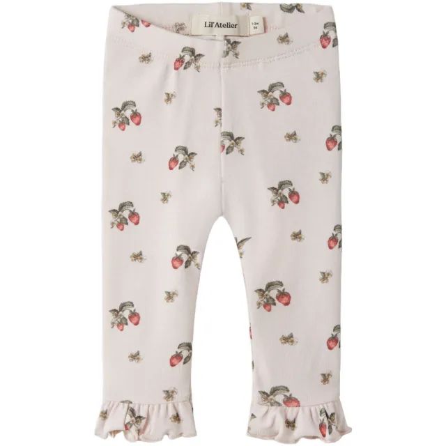 Lil' Atelier slim legging wit wit / roze